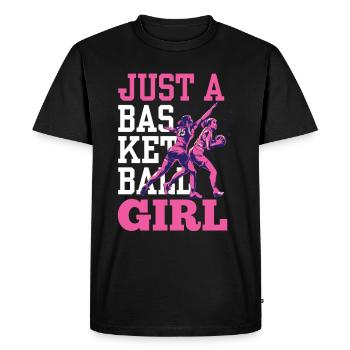Une seule joueuse de basket-ball de l’équipe féminine de basket-ball - T-shirt Premium bio Homme - noir - Devant - Nico (187cm)