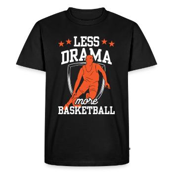 Moins de drame Plus de joueurs de basket-ball - T-shirt Premium bio Homme - noir - Devant - Nico (187cm)