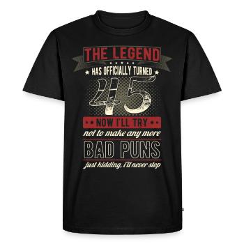 The legend officially 45 years 45th birthday - Men's Premium Organic T-Shirt - black - Front - Nico (187cm)