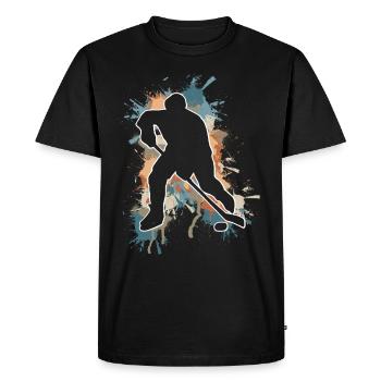 Eishockey Ice Hockey - Men's Premium Organic T-Shirt - black - Front - Nico (187cm)