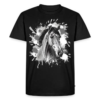 Cheval - T-shirt Premium bio Homme - noir - Devant - Nico (187cm)