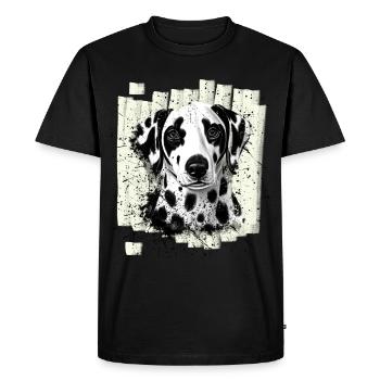 Chien dalmate - T-shirt Premium bio Homme - noir - Devant - Nico (187cm)