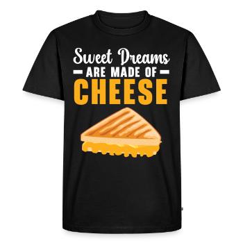 Les rêves sucrés sont faits de fromage Fromage grillé - T-shirt Premium bio Homme - noir - Devant - Nico (187cm)