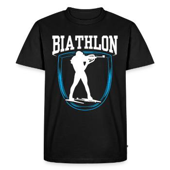 Biathlon Biathlète Biathlons Biathlète Sport - T-shirt Premium bio Homme - noir - Devant - Nico (187cm)