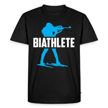 Biathlète Sport Biathlon Biathlons Biathlète - T-shirt Premium bio Homme - noir - Devant - Nico (187cm)
