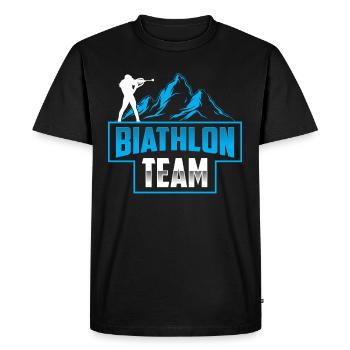Biathlon Sport d’équipe Biathlète Biathlète Biathlons - T-shirt Premium bio Homme - noir - Devant - Nico (187cm)