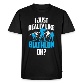J’aime beaucoup le biathlon biathlète biathlète - T-shirt Premium bio Homme - noir - Devant - Nico (187cm)