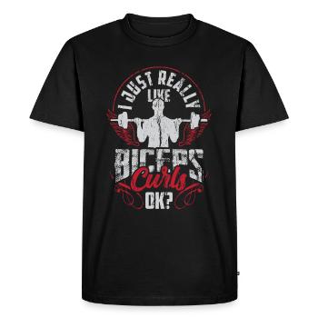 J’aime vraiment les muscles des biceps - T-shirt Premium bio Homme - noir - Devant - Nico (187cm)