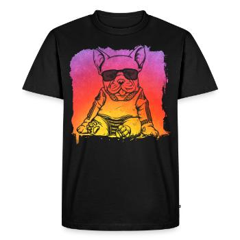 Bouledogue français - T-shirt Premium bio Homme - noir - Devant - Nico (187cm)