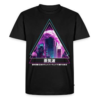 Japonais Vaporwave City Esthétique Futurisme Citysca - T-shirt Premium bio Homme - noir - Devant - Nico (187cm)