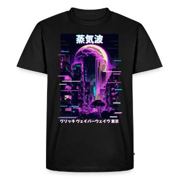 Anime Tokyo City Japonais Vaporwave Esthétique - T-shirt Premium bio Homme - noir - Devant - Nico (187cm)