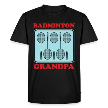 Badminton Grandpa Sport Badminton Player Cadeau - T-shirt Premium bio Homme - noir - Devant - Nico (187cm)