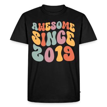 2019 Vintage Birthday Groovy Vintage Retro - Men's Premium Organic T-Shirt - black - Front - Nico (187cm)