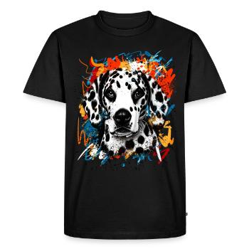 Chien dalmate - T-shirt Premium bio Homme - noir - Devant - Nico (187cm)
