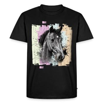 Horse - Men's Premium Organic T-Shirt - black - Front - Nico (187cm)