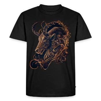 Artistic Capricorn Zodiac Symbol Astrology Goat He - Men's Premium Organic T-Shirt - black - Front - Nico (187cm)