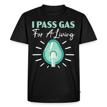 Je marche sur le gaz pour une anesthésie vivante - T-shirt Premium bio Homme - noir - Devant - Nico (187cm)