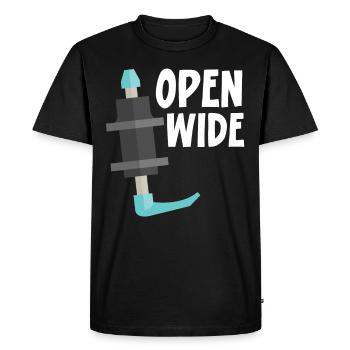 Open Wide Nurse Anesthesia Anesthesiologist - Men's Premium Organic T-Shirt - black - Front - Nico (187cm)