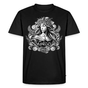 Horoscope du symbole astrologique du signe du zodiaque de la Vierge - T-shirt Premium bio Homme - noir - Devant - Nico (187cm)