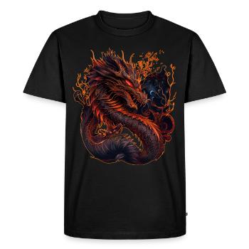 Fire Dragon Zodiac Horoscope Chinese Astrology - Men's Premium Organic T-Shirt - black - Front - Nico (187cm)