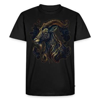 Year Of The Goat Chinese Zodiac Ram Animal Astrolo - Men's Premium Organic T-Shirt - black - Front - Nico (187cm)