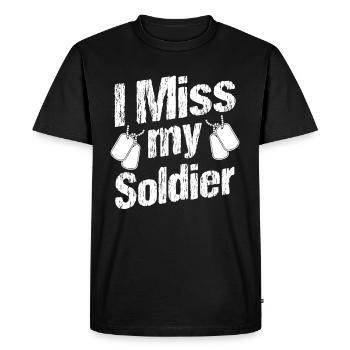 Soldat Mon soldat Vétéran de l’armée militaire me manque - T-shirt Premium bio Homme - noir - Devant - Nico (187cm)