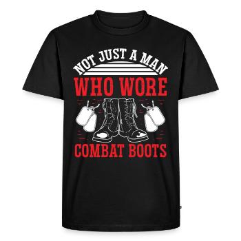 Soldier Not Just Combat Boots Military Army Veteran - Men's Premium Organic T-Shirt - black - Front - Nico (187cm)