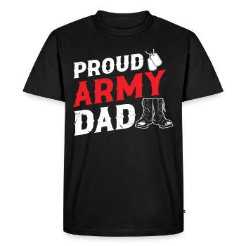 Soldat fier de l’armée Papa Militaire Vétéran de l’Armée - T-shirt Premium bio Homme - noir - Devant - Nico (187cm)