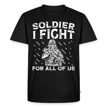 Soldat Je me bats pour nous tous vétérans de l’armée militaire - T-shirt Premium bio Homme - noir - Devant - Nico (187cm)