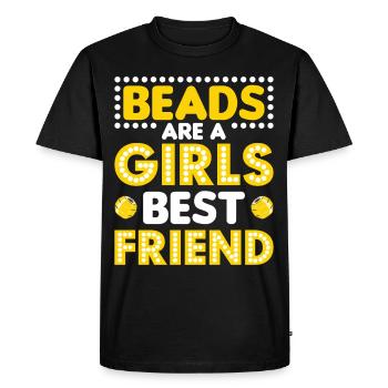 Perle Perle Broderie Bijoutier Fabricant de bijoux - T-shirt Premium bio Homme - noir - Devant - Nico (187cm)