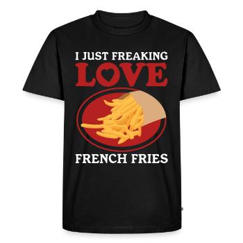 Frites restauration rapide frites cadeau - T-shirt Premium bio Homme - noir - Devant - Nico (187cm)