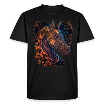 Year Of The Horse Chinese Zodiac Animal Astrology - Men's Premium Organic T-Shirt - black - Front - Nico (187cm)