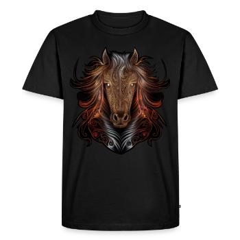 Résumé Cheval Zodiaque Animal Horoscope Chinois - T-shirt Premium bio Homme - noir - Devant - Nico (187cm)