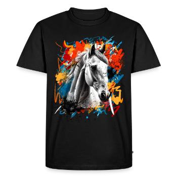 Horse - Men's Premium Organic T-Shirt - black - Front - Nico (187cm)