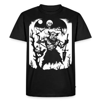 Dark Art Occulte Gothique Batcave Girl Post Punk Bat - T-shirt Premium bio Homme - noir - Devant - Nico (187cm)