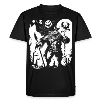Dark Art Occulte Horreur Squelette Thrash Metal Grin - T-shirt Premium bio Homme - noir - Devant - Nico (187cm)