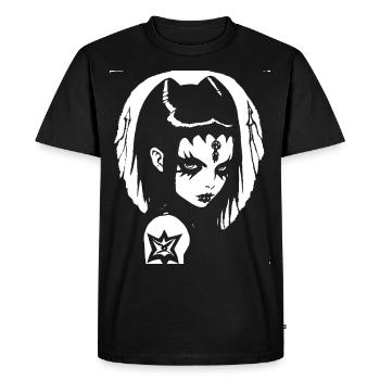 Dark Art Occulte Gothique Batcave Girl Post Punk Bat - T-shirt Premium bio Homme - noir - Devant - Nico (187cm)