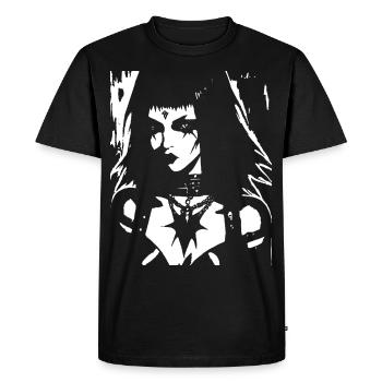 Dark Art Occulte Gothique Batcave Girl Post Punk Bat - T-shirt Premium bio Homme - noir - Devant - Nico (187cm)