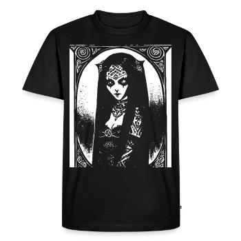 Dark Art Occulte Gothique Batcave Girl Post Punk Bat - T-shirt Premium bio Homme - noir - Devant - Nico (187cm)