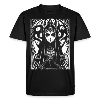 Fantasy Post Punk Celtic Tribal Art Batcave Girl - Men's Premium Organic T-Shirt - black - Front - Nico (187cm)