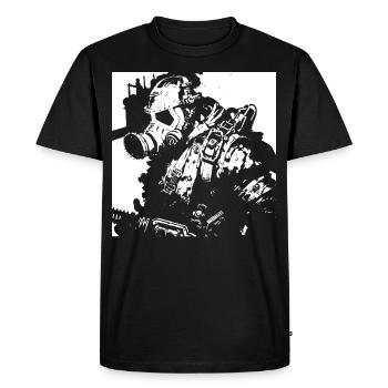 Dark Art Occulte Horreur Cochon Gaz Masque Grindcore Thr - T-shirt Premium bio Homme - noir - Devant - Nico (187cm)