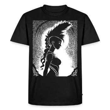 Fantasy Post Punk Celtic Tribal Art Batcave Girl - T-shirt Premium bio Homme - noir - Devant - Nico (187cm)