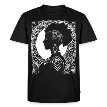 Fantasy Post Punk Celtic Tribal Art Batcave Girl - T-shirt Premium bio Homme - noir - Devant - Nico (187cm)