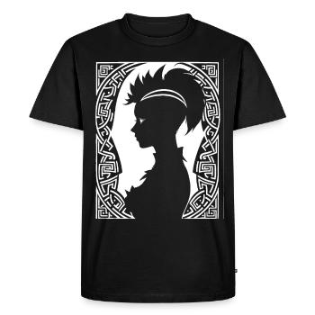 Fantasy Post Punk Celtic Tribal Art Batcave Girl - Men's Premium Organic T-Shirt - black - Front - Nico (187cm)