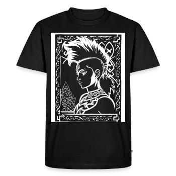 Fantasy Post Punk Celtic Tribal Art Batcave Girl - T-shirt Premium bio Homme - noir - Devant - Nico (187cm)