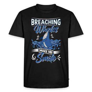 Observation des baleines Observation des baleines Orques Bleu Baleine - T-shirt Premium bio Homme - noir - Devant - Nico (187cm)