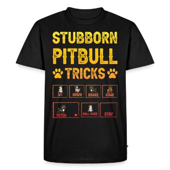 Astuces de pitbull tenaces - T-shirt Premium bio Homme - noir - Devant - Nico (187cm)