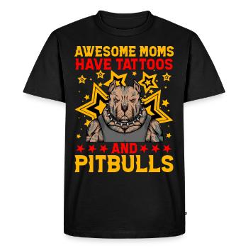 Awesome Moms have tattoos and Pitbulls - Men's Premium Organic T-Shirt - black - Front - Nico (187cm)