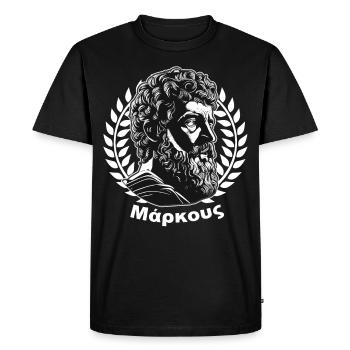 Marc Aurèle Grec Stoïcien Philosophe Stoïcisme - T-shirt Premium bio Homme - noir - Devant - Nico (187cm)