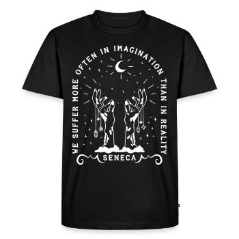 Seneca Souffrance Citation Santé mentale Stoïque Philoso - T-shirt Premium bio Homme - noir - Devant - Nico (187cm)